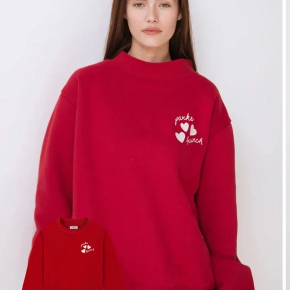 Parke & Brunch Valentines Varsity Mockneck L/XL - Picture 1 of 2